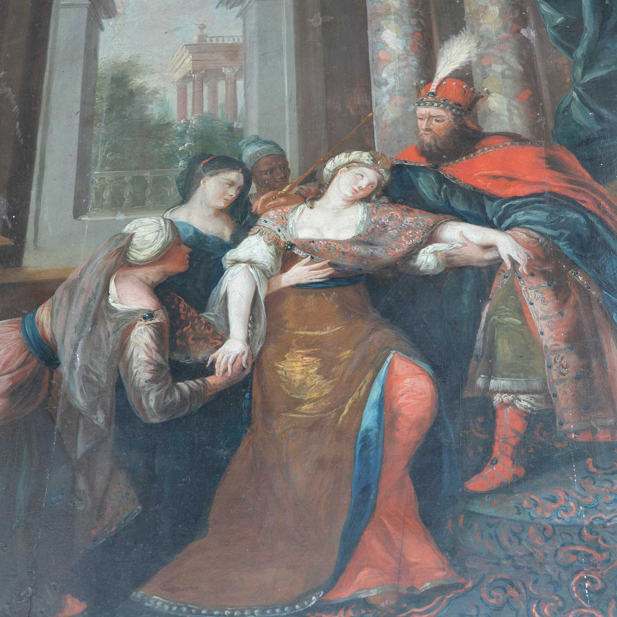 Swedish Baroque Table with Painted Mythological Scene Eleish Van Breems Home