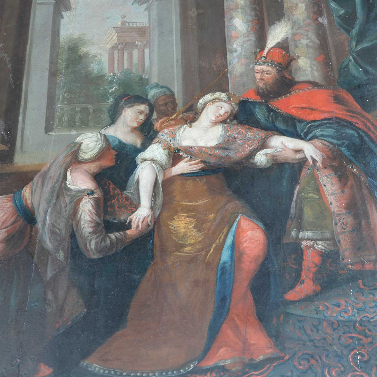 Swedish Baroque Table with Painted Mythological Scene Eleish Van Breems Home