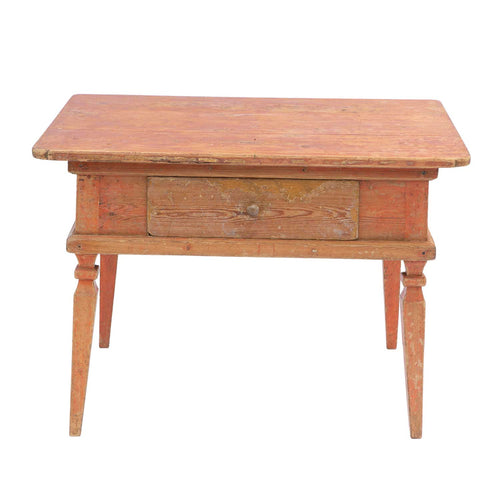 Swedish Rococo Table with Red Paint