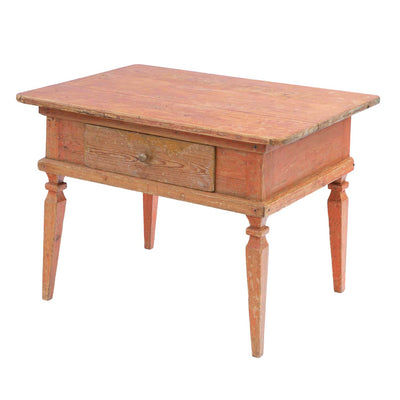 Swedish Rococo Table with Red Paint