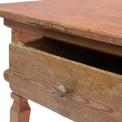 Swedish Rococo Table with Red Paint