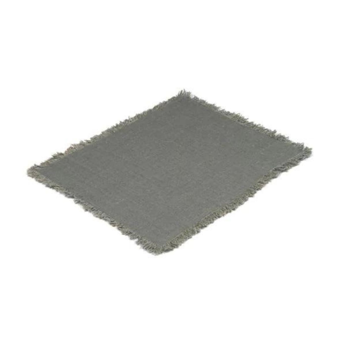 Rustic 100% Linen Placemat with Fringe Eleish Van Breems Home