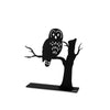 Metal Owl on Branch Sculpture