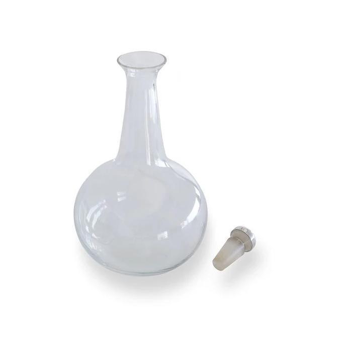 19th c. Swedish Glass Decanter with Silver and Glass Stopper