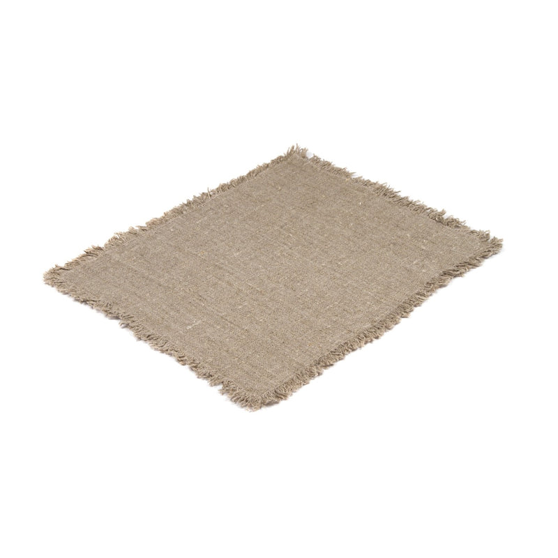 Burlap Fringe 100% Linen Placemat