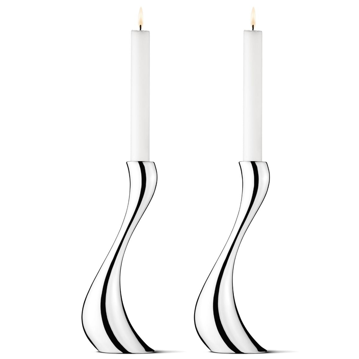 Georg Jensen Cobra Stainless Steel Candleholder Set, Large