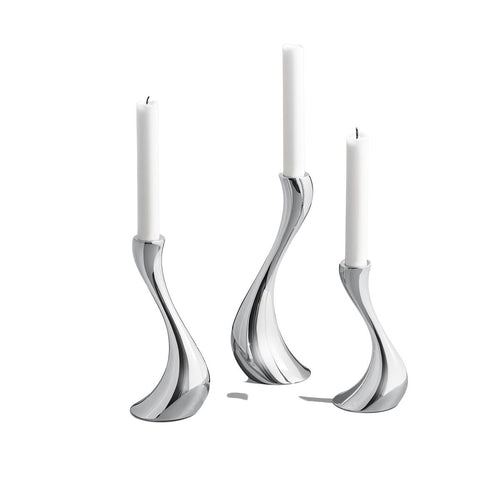 Georg Jensen Cobra Stainless Steel 3 pc Candleholder Set (Small, Medium & Large)