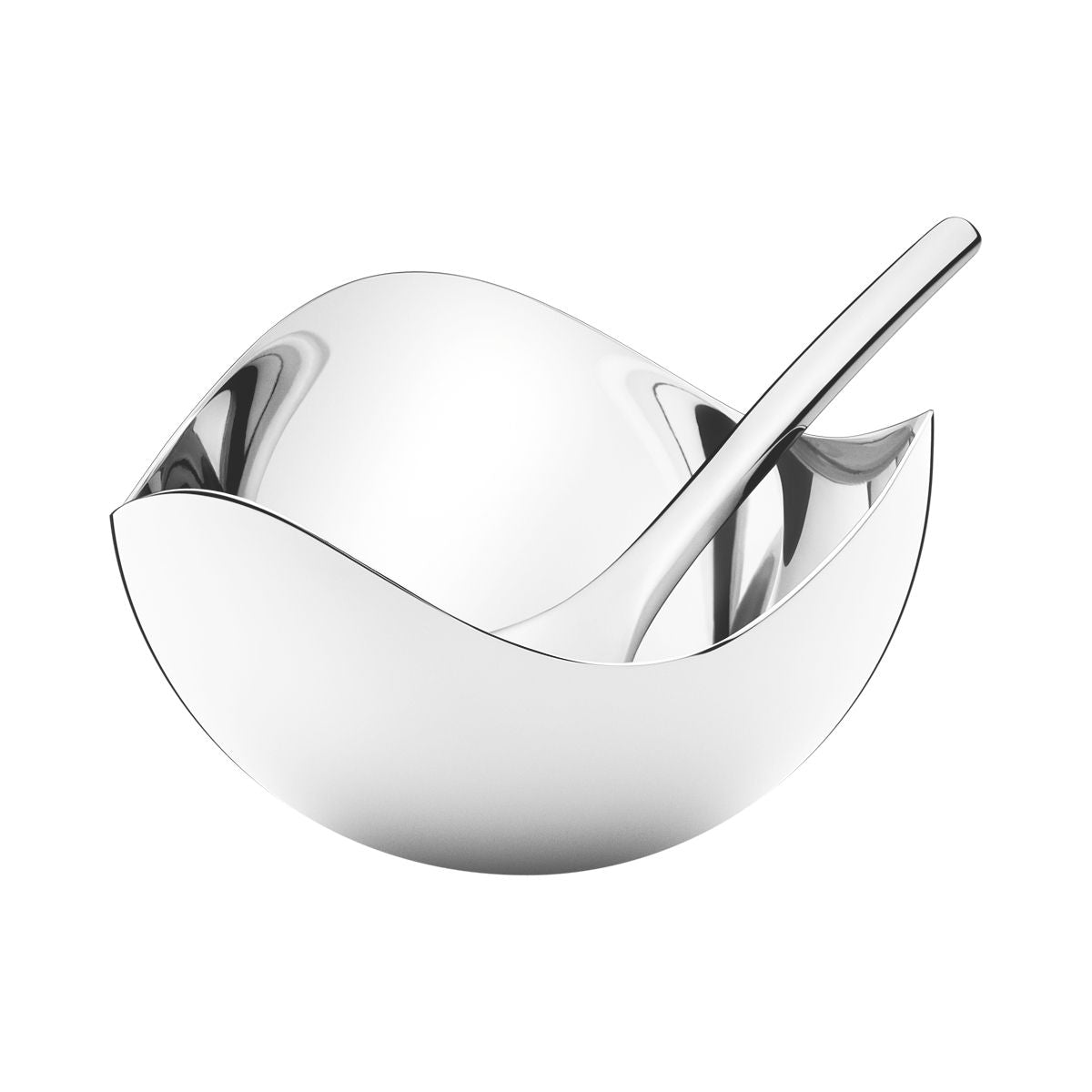 Georg Jensen Bloom Stainless Steel Salt Cellar &amp; Spoon Eleish Van Breems Home