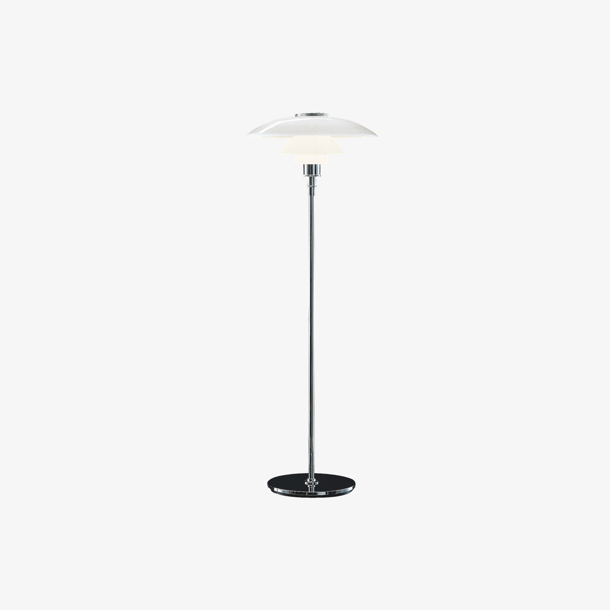 Louis Poulsen PH 4½-3½ Glass Floor Lamp, Chrome Eleish Van Breems Home