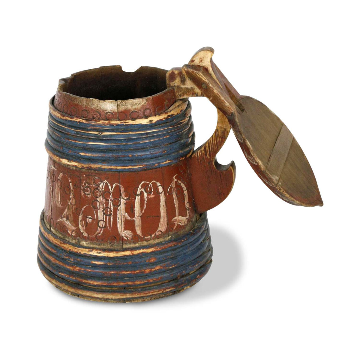 Swedish Painted Wood Tankard, circa 1852 Eleish Van Breems Home