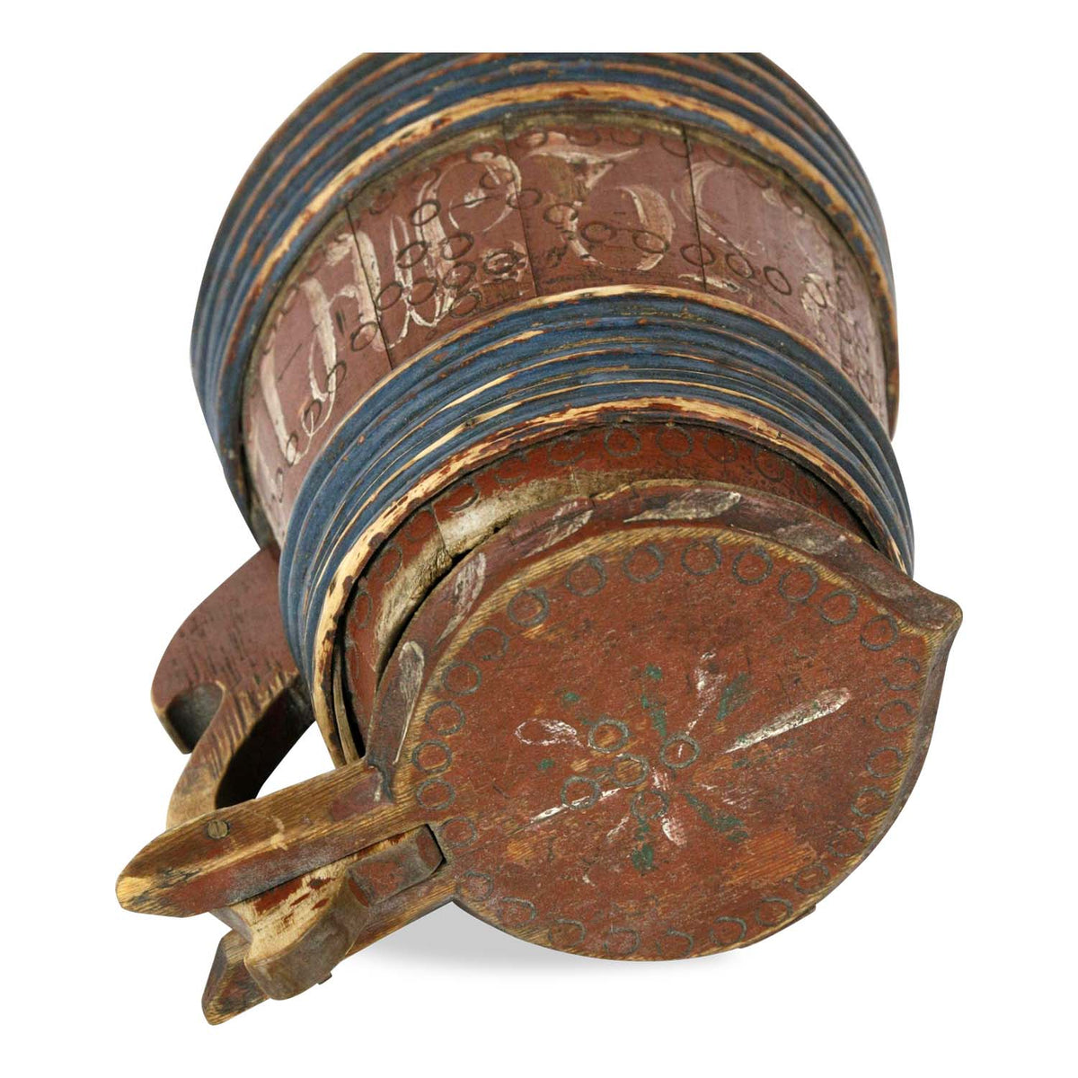 Swedish Painted Wood Tankard, circa 1852 Eleish Van Breems Home