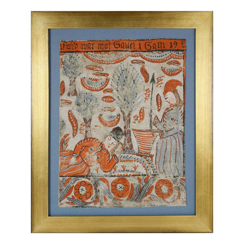 Swedish Folk Art Bonad Depicting Saul, circa 1820