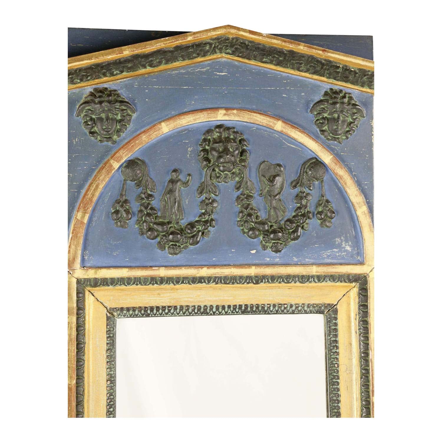 Swedish Neoclassical Mirror with Lion and Grecian Figures, circa 1830 Eleish Van Breems Home