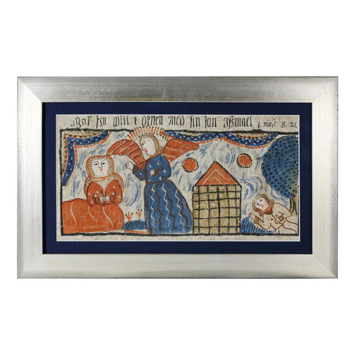 Swedish Folk Art Bonad Depicting Hagar, circa 1820