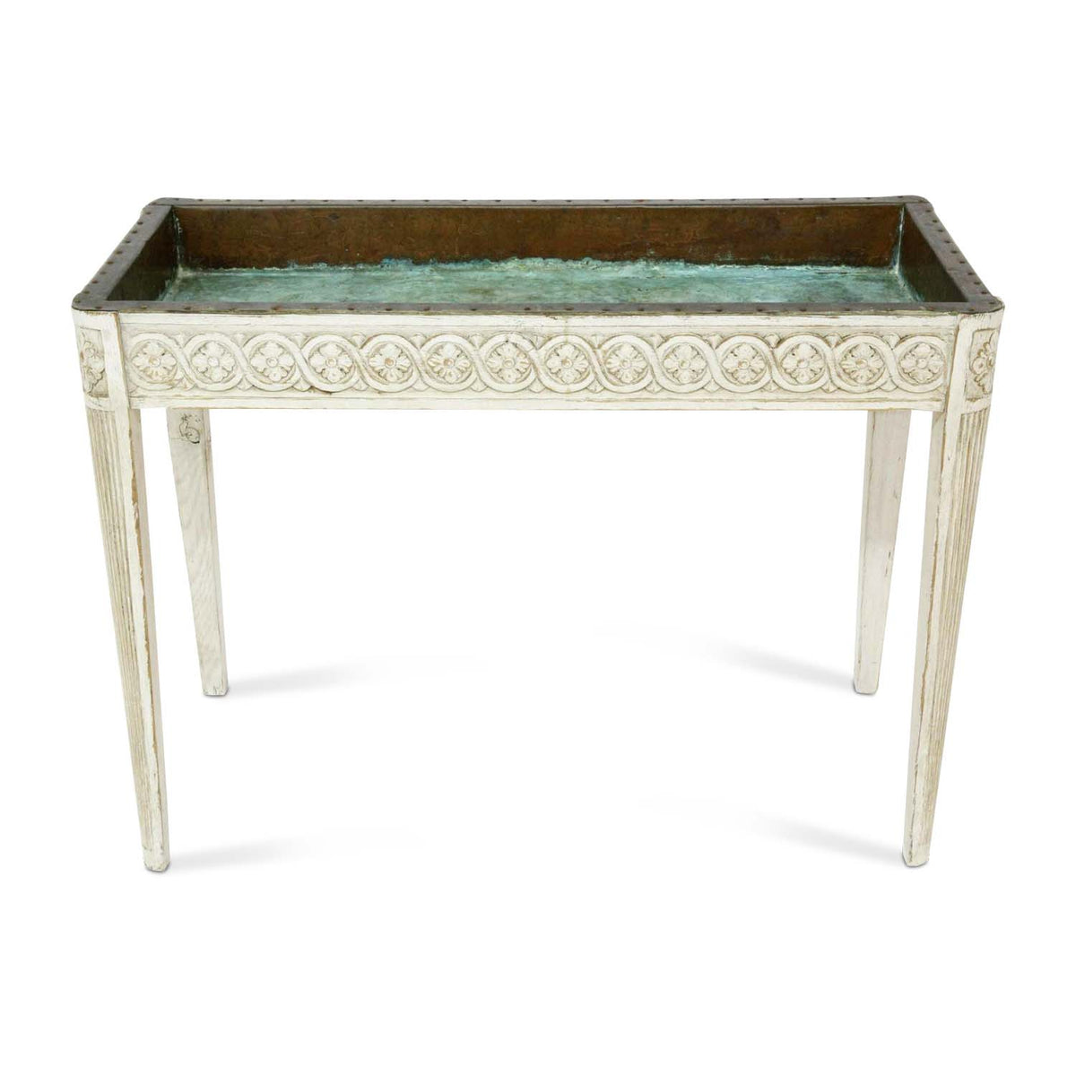 Swedish Gustavian Style Lime Washed Planter, Early 20th Century Eleish Van Breems Home
