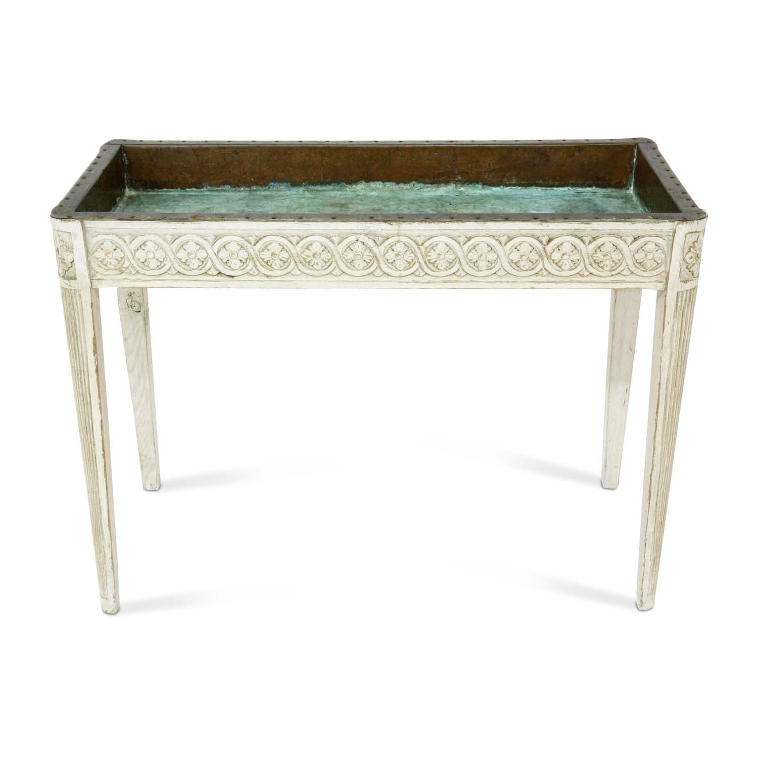 Swedish Gustavian Style Lime Washed Planter, Early 20th Century Eleish Van Breems Home