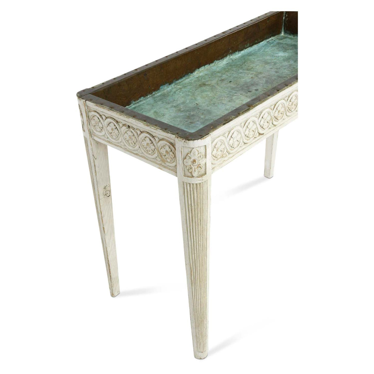 Swedish Gustavian Style Lime Washed Planter, Early 20th Century Eleish Van Breems Home