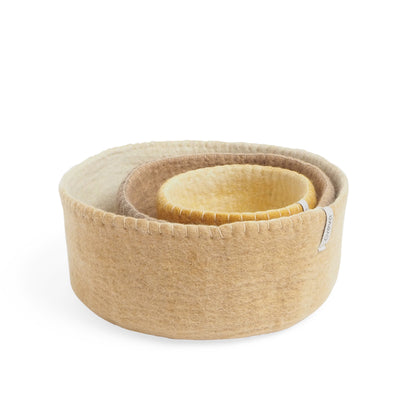 Wool Table Basket S/3