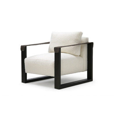 Benedict Club Chair in Aron Natural with Nobuk Charcoal Arms