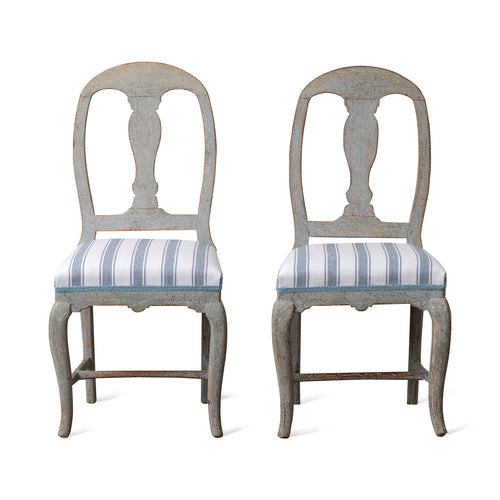 Pair of Swedish Gustavian Side Chairs, Early 19th Century