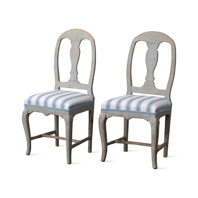 Pair of Swedish Gustavian Side Chairs, Early 19th Century