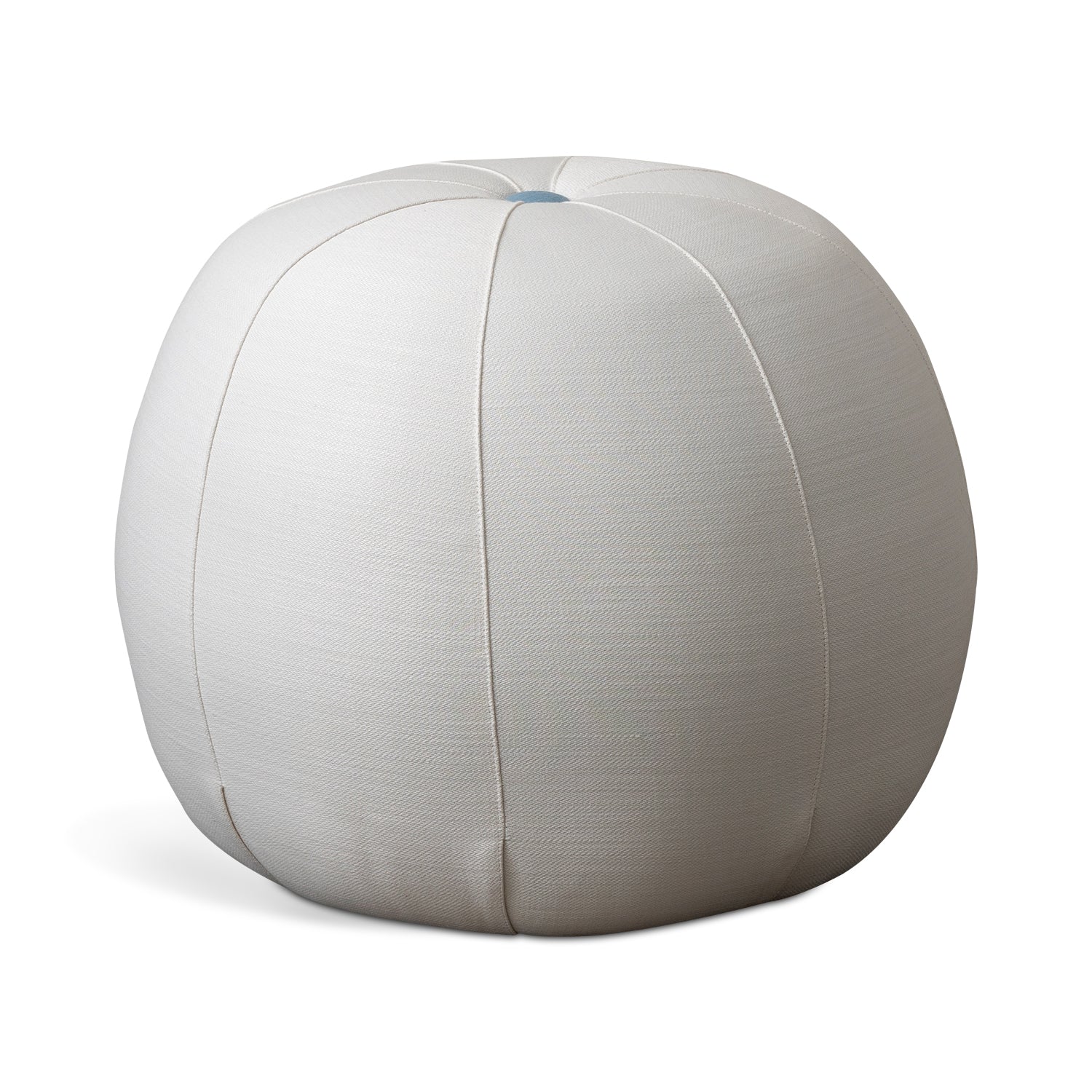 Seabrook Medicine Ball Ottoman in Fresno Alabaster Button in Davenport Blue Eleish Van Breems Home