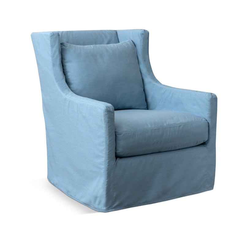 Lotus Outdoor Swivel Chair in Davenport Blue