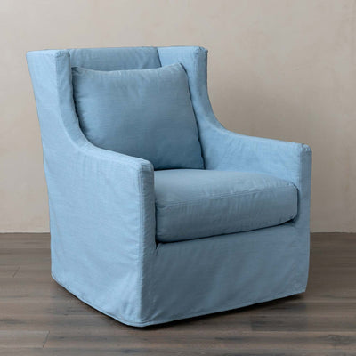 Lotus Outdoor Swivel Chair in Davenport Blue