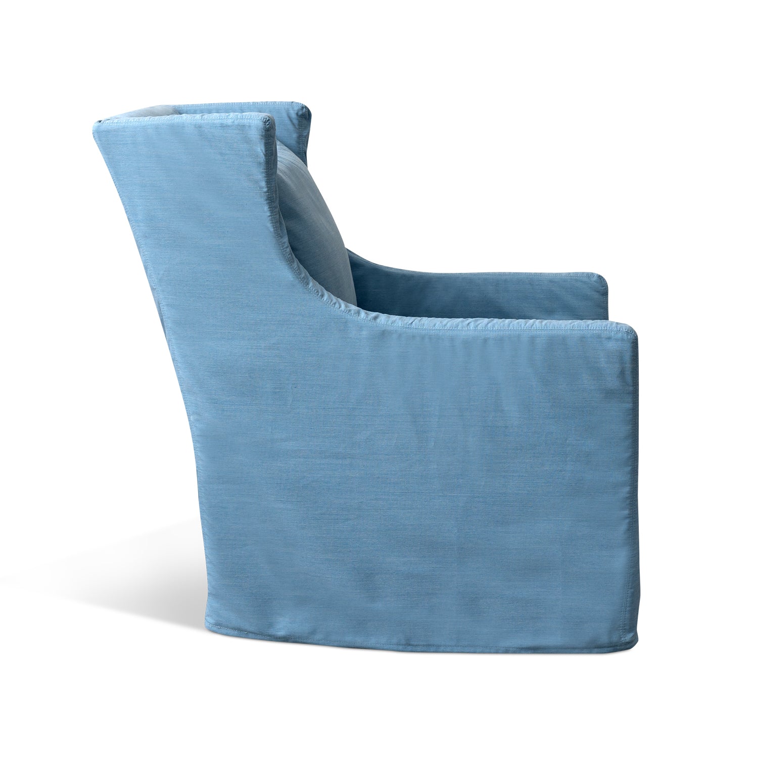 Lotus Outdoor Swivel Chair in Davenport Blue Eleish Van Breems Home