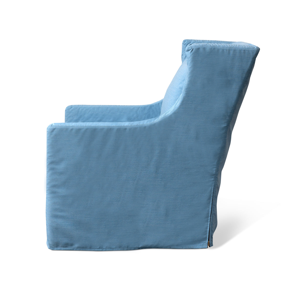 Lotus Outdoor Swivel Chair in Davenport Blue Eleish Van Breems Home