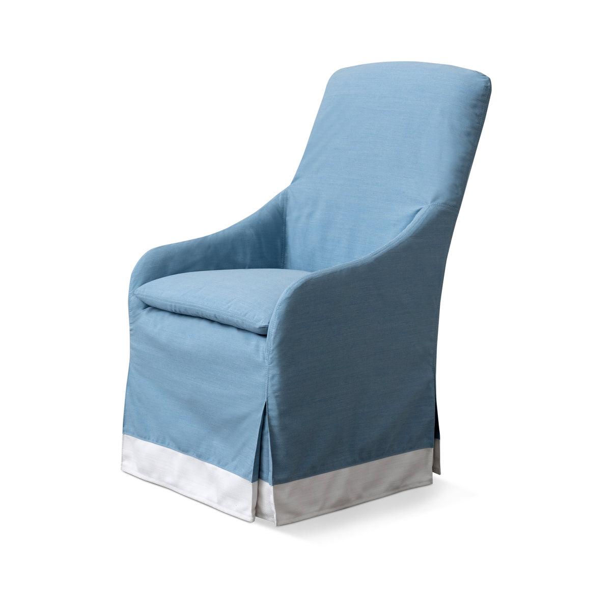 Mimosa Outdoor Dining Chair in Davenport Blue with Banding Eleish Van Breems Home