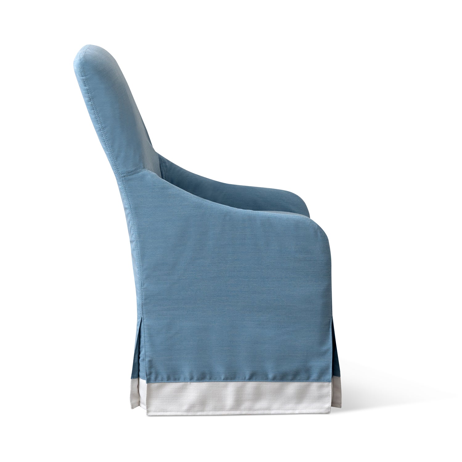 Mimosa Outdoor Dining Chair in Davenport Blue with Banding Eleish Van Breems Home