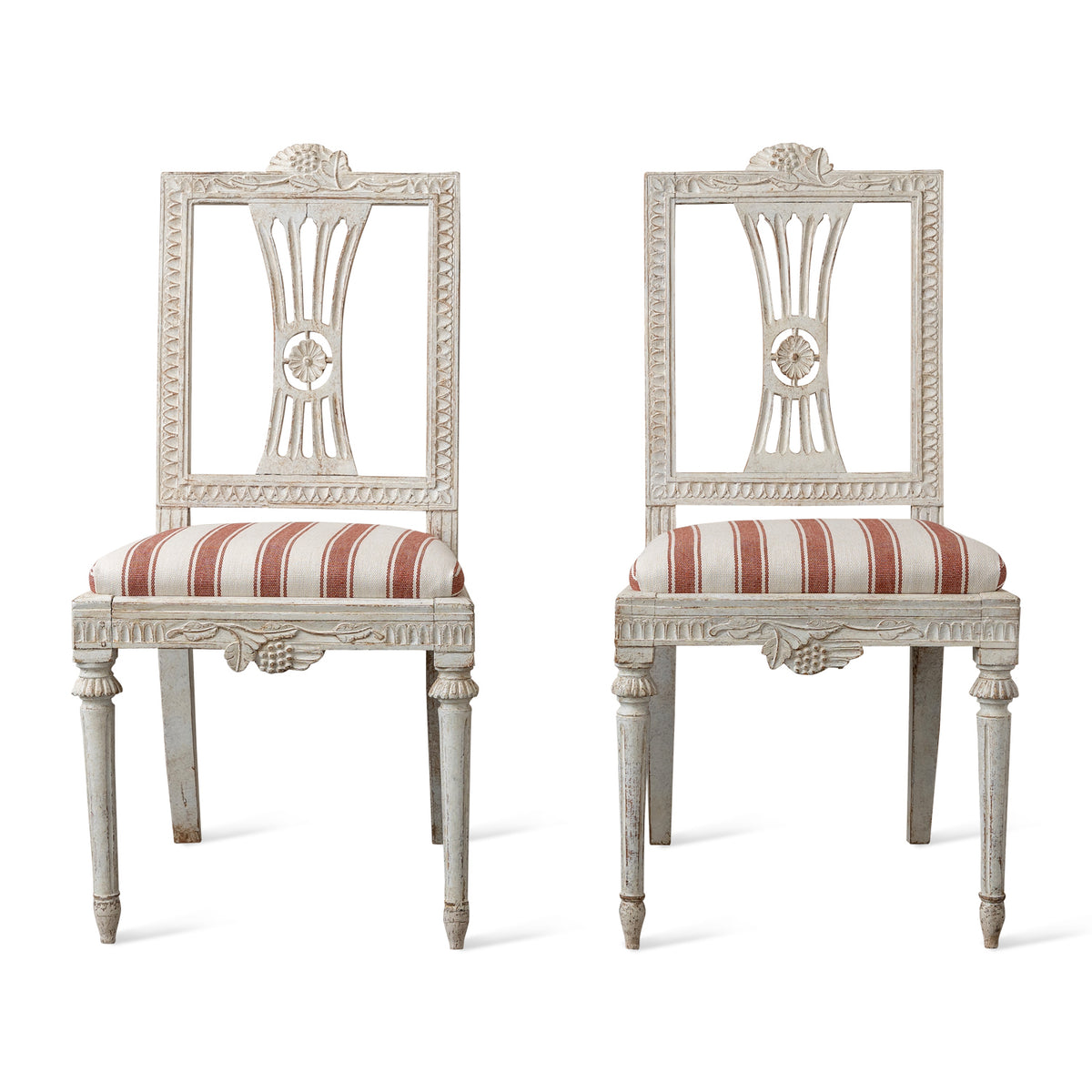 Pair of Swedish Gustavian Style Side Chairs, Late 19th Century Eleish Van Breems Home