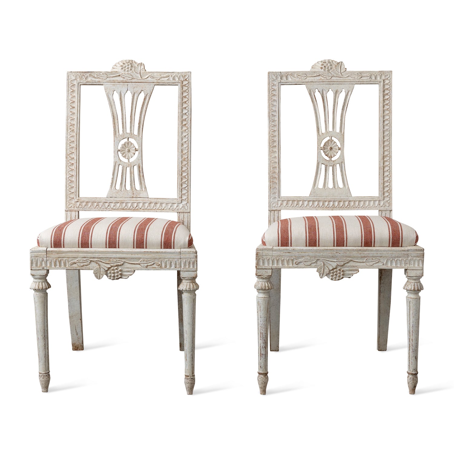 Pair of Swedish Gustavian Style Side Chairs, Late 19th Century Eleish Van Breems Home
