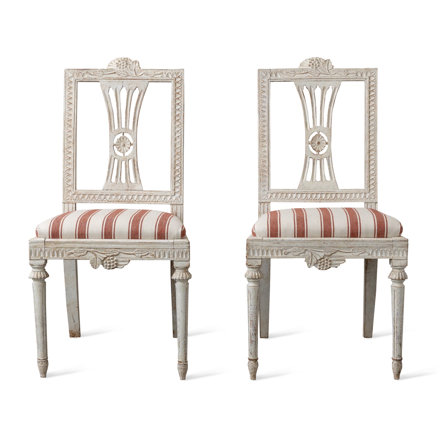 Pair of Swedish Gustavian Style Side Chairs, Late 19th Century