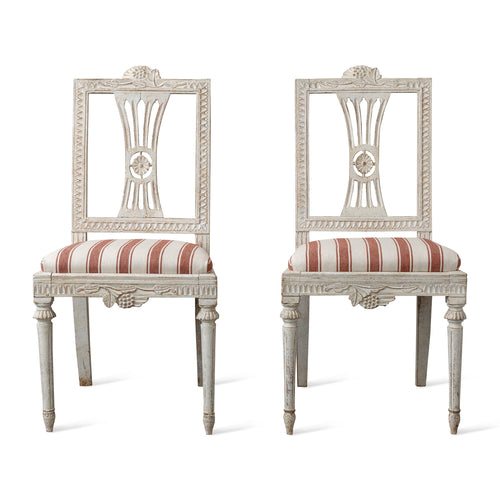 Pair of Swedish Gustavian Style Side Chairs, Late 19th Century