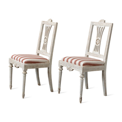 Pair of Swedish Gustavian Style Side Chairs, Late 19th Century