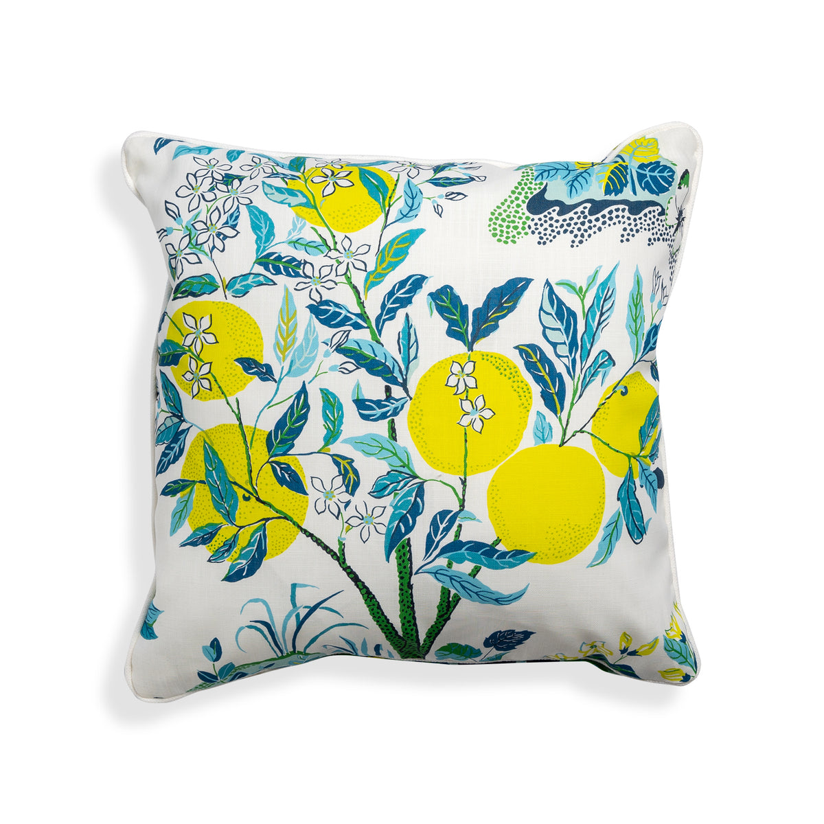 Outdoor Pillow Citrus Garden Pool Contrast Welt Cabana Cloud 20X20 Eleish Van Breems Home