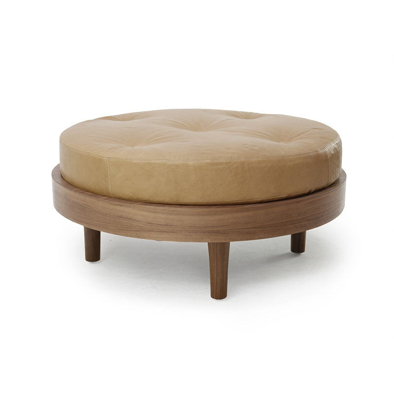 Elly Round Ottoman in Anil Sand Eleish Van Breems Home