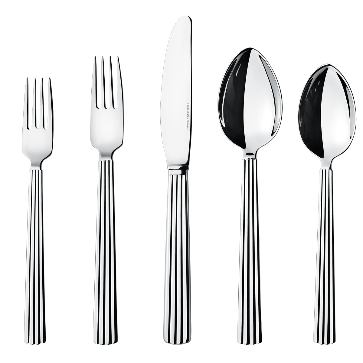 Georg Jensen Bernadotte 5 Piece Stainless Steel Cutlery Set