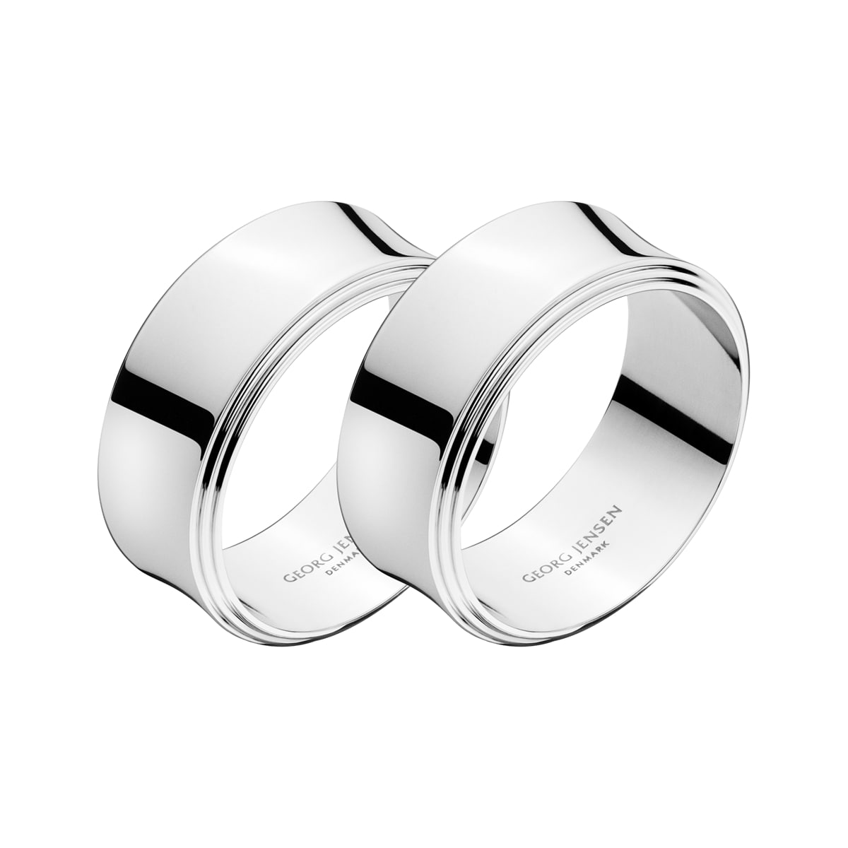 Georg Jensen Pyramid Stainless Steel 2pc Napkin Rings Eleish Van Breems Home