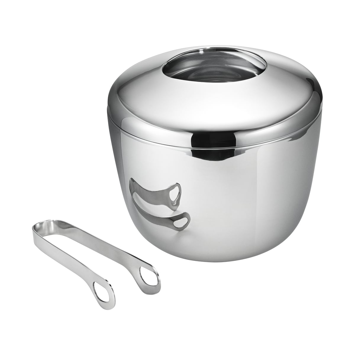 Georg Jensen Sky Stainless Steel Ice Bucket &amp; Tongs Eleish Van Breems Home