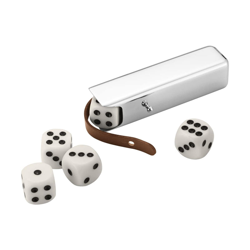 Georg Jensen Sky 5 Dice Set In Stainless Steel Case