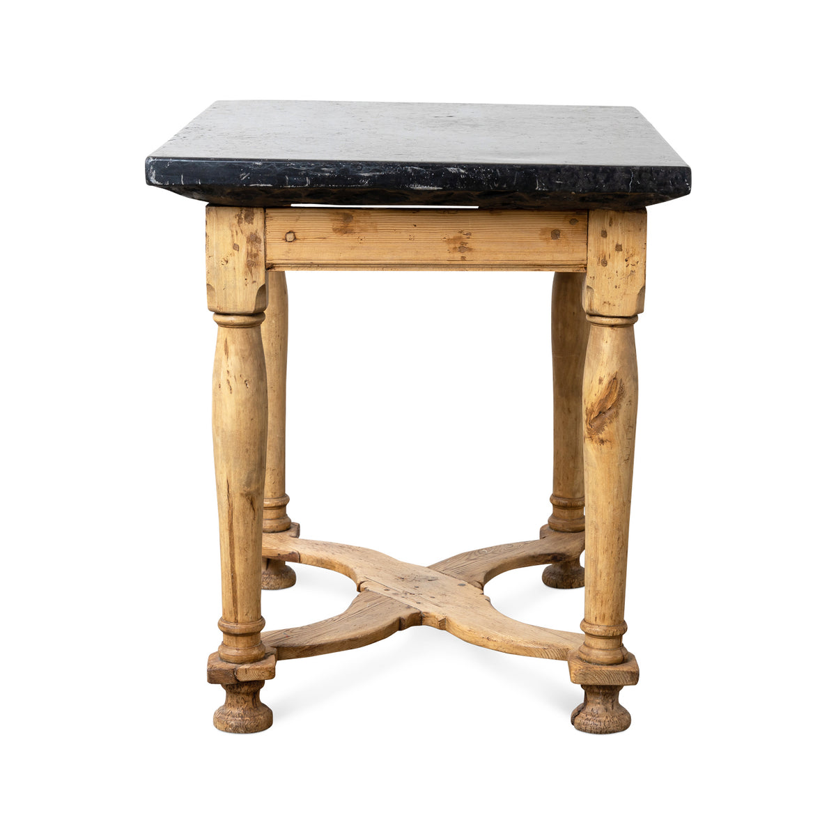 Swedish Baroque Table with Black Stone Top, c. 1740 Eleish Van Breems Home