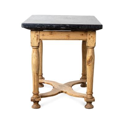 Swedish Baroque Table with Black Stone Top, c. 1740