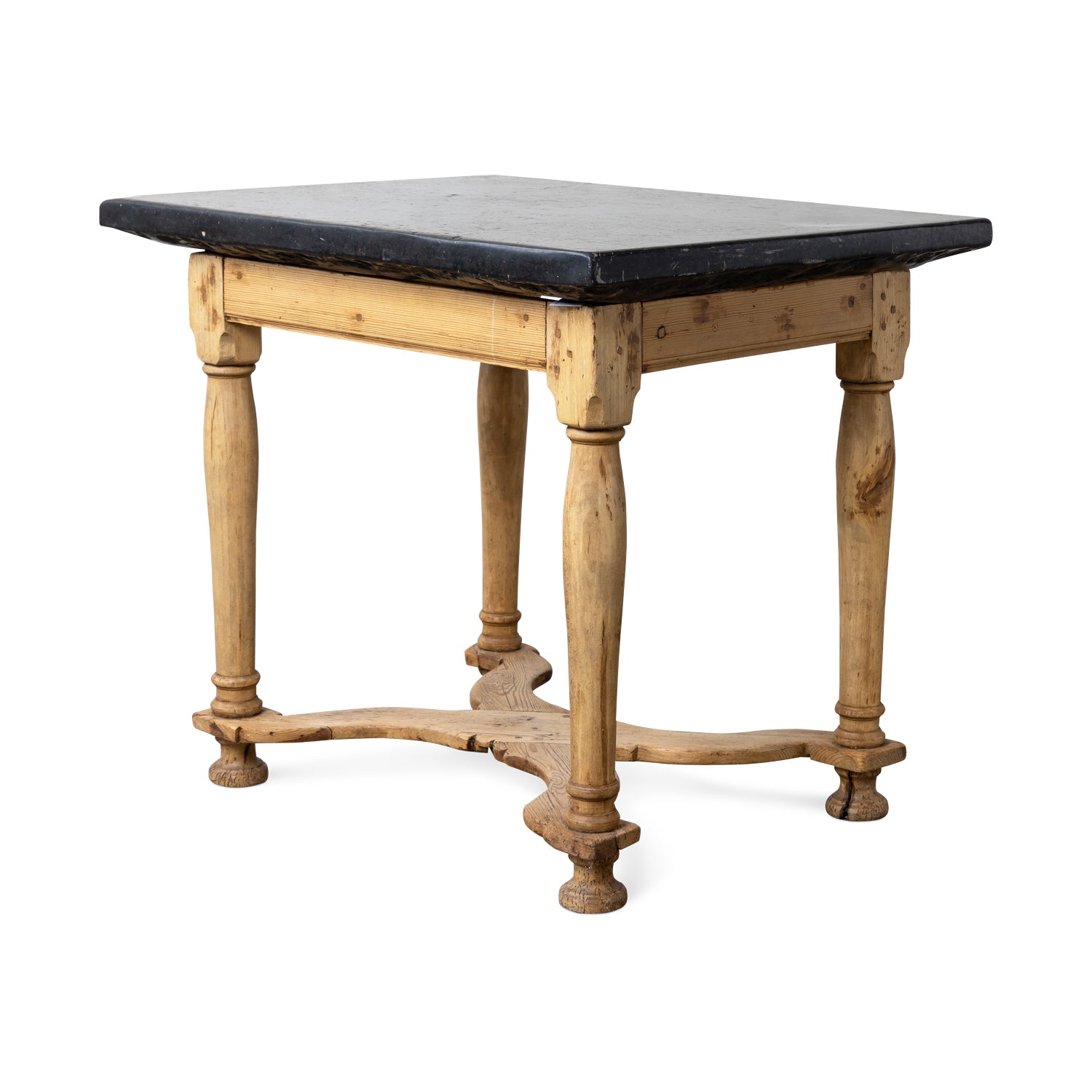 Swedish Baroque Table with Black Stone Top, c. 1740 Eleish Van Breems Home
