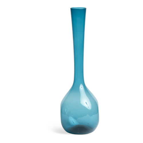 Arthur Percy Mid-century Swedish Peacock Blue Vase