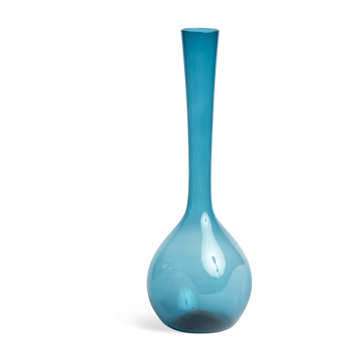 Arthur Percy Mid-century Swedish Peacock Blue Vase Eleish Van Breems Home