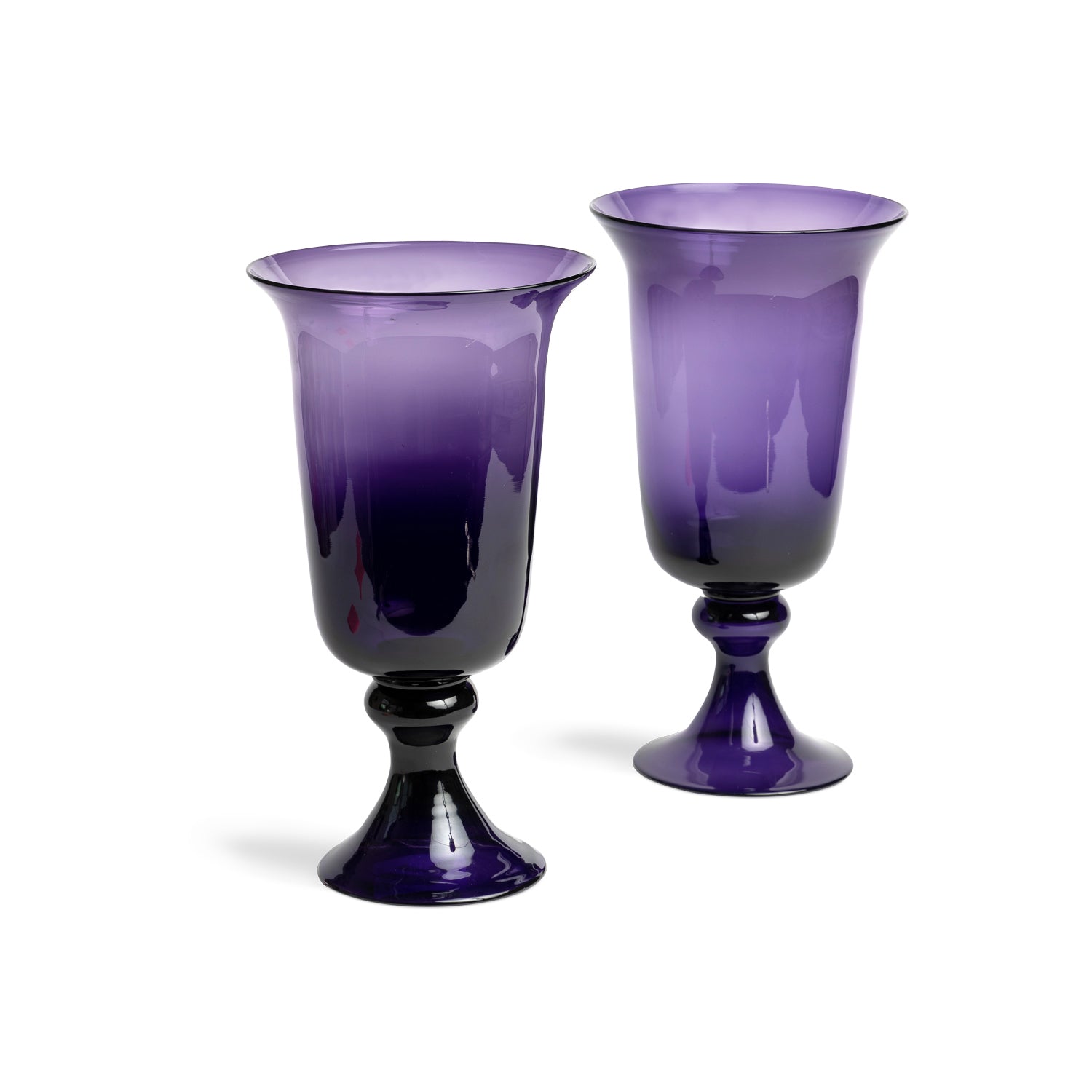 Pair of Empoli Glass Purple Urn Vases Eleish Van Breems Home