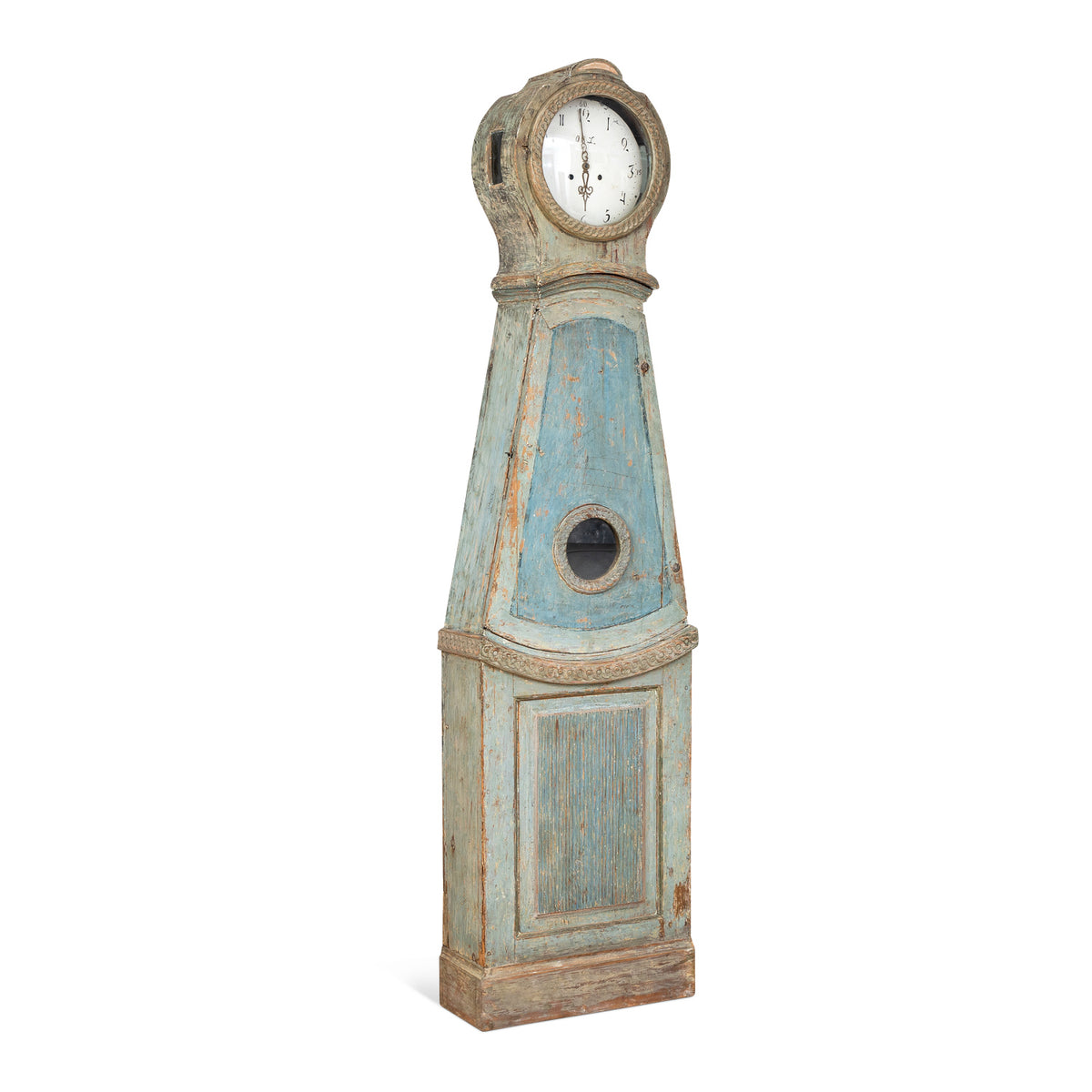 Swedish Blue and Grey Tallcase Clock Eleish Van Breems Home
